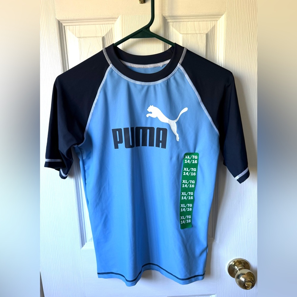 Puma Youth Boys Performance T-Shirt Blue Size XL (14/16) New with Tag